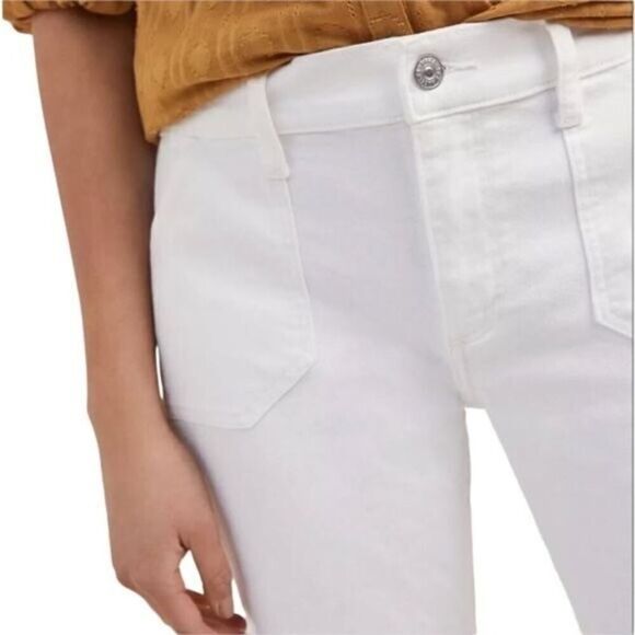 NWT Paige Brigitte Fashion Patch Pocket Crisp White Jeans - Size: 27 - Picture 7 of 13